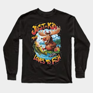 Majestic Moose With a Fish: Long Sleeve T-Shirt